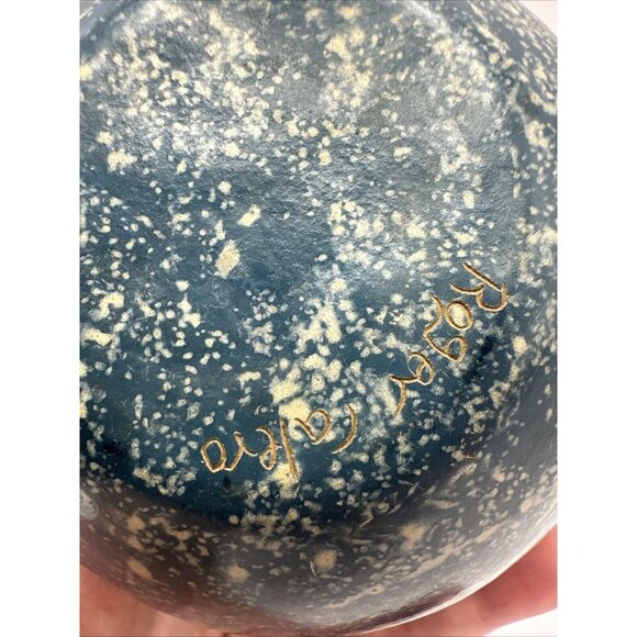 Vintage Original Roger Calero Nicaragua Clay Pottery Vase Fish & Coral - Picture 5 of 7